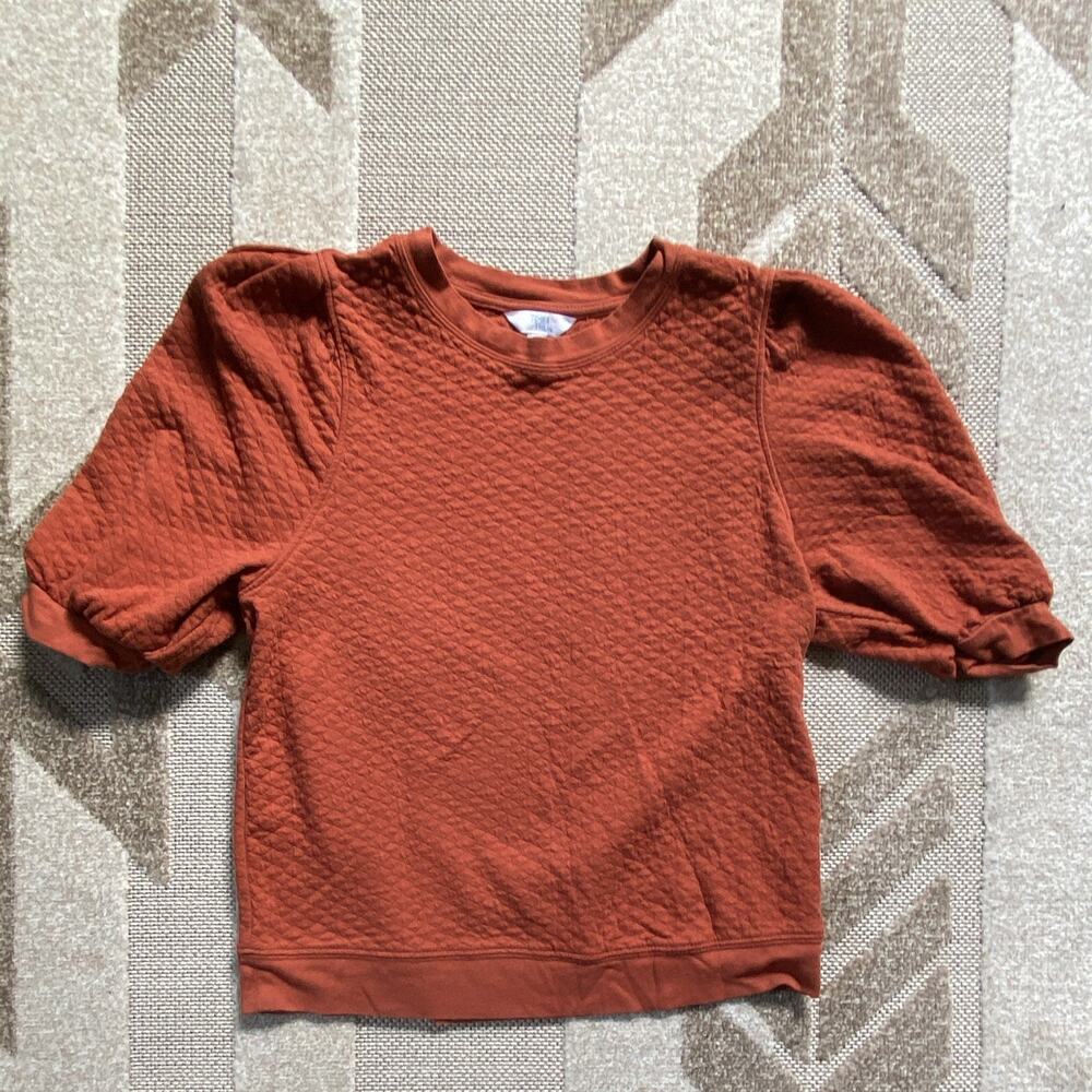 Time and Tru Women's Rust Bubble Sleeve Top